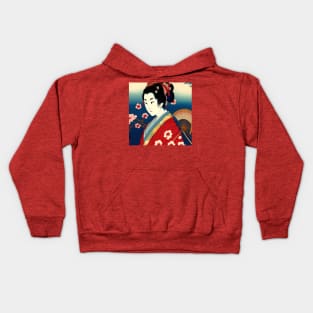 Geisha Study E in Japanese Style Kids Hoodie